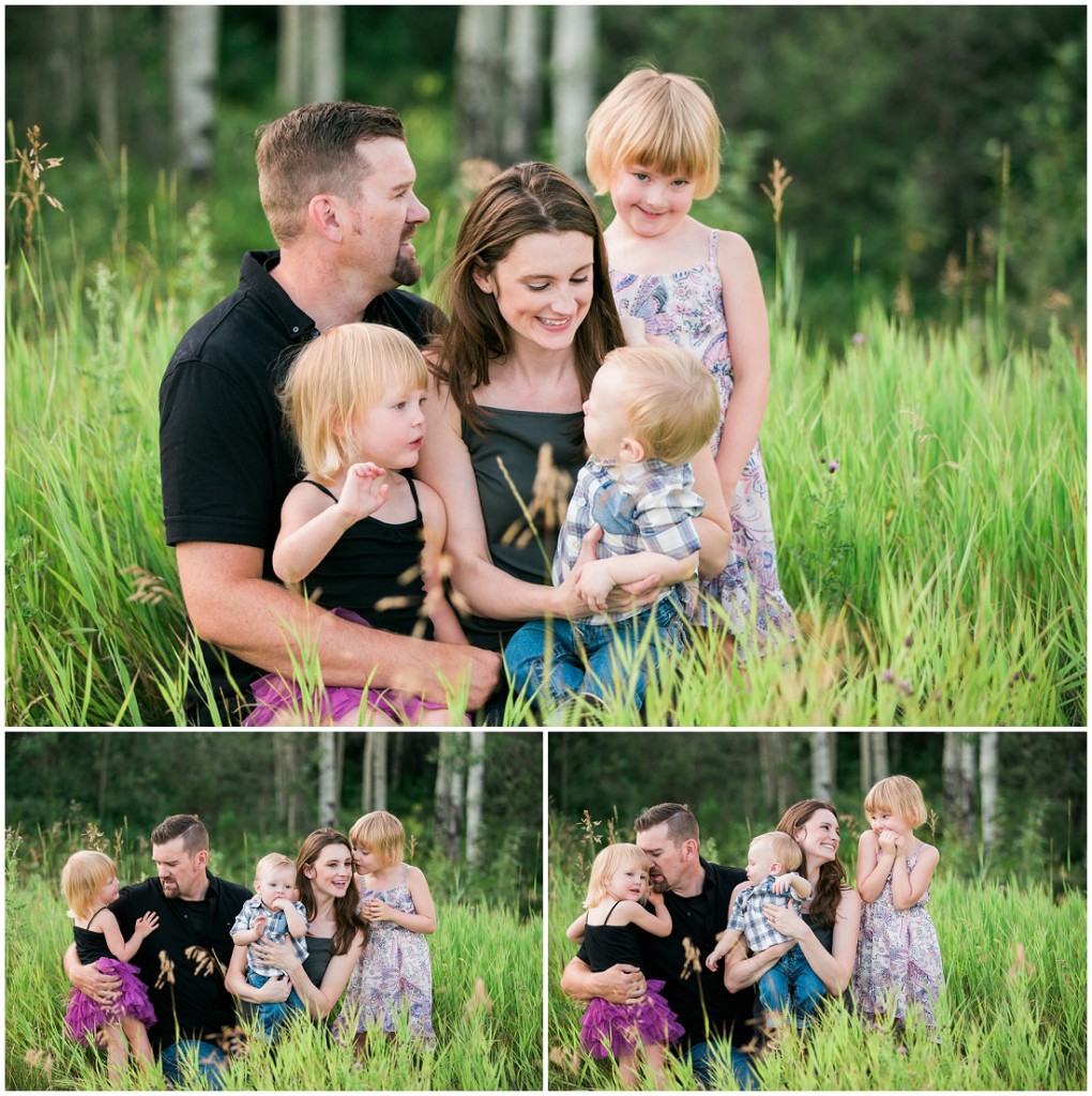 Calgary family photos in a field
