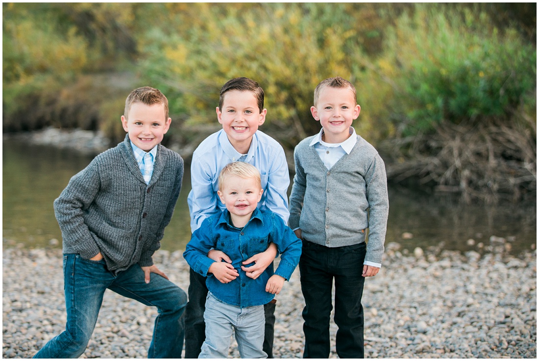 Great colors for family photos with all boys