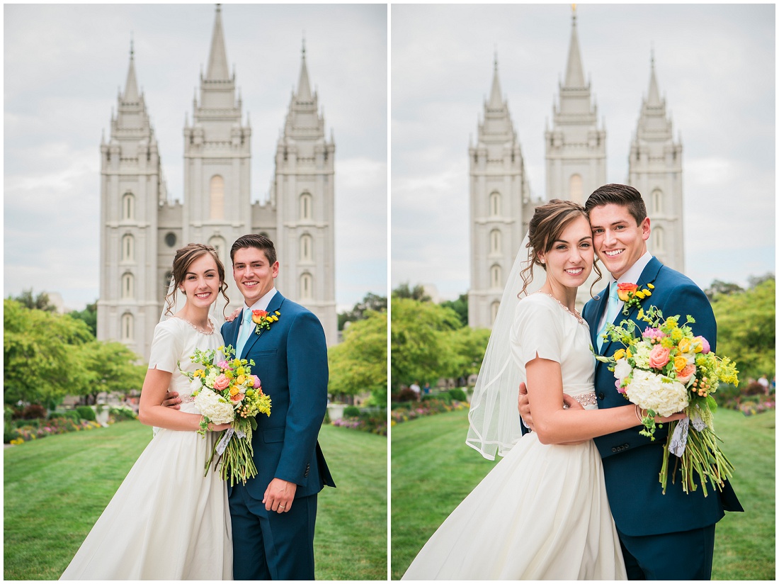 Calgary Family and Wedding Photographer Alysha Sladek photographs beautiful Salt Lake Temple wedding 2015