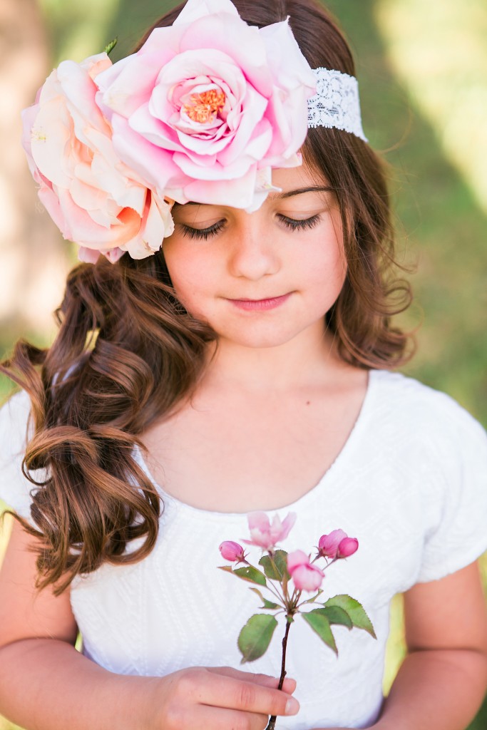 LDS baptism portrait session, Edworthy Park, Spring mini session, 8 year old girl in white dress