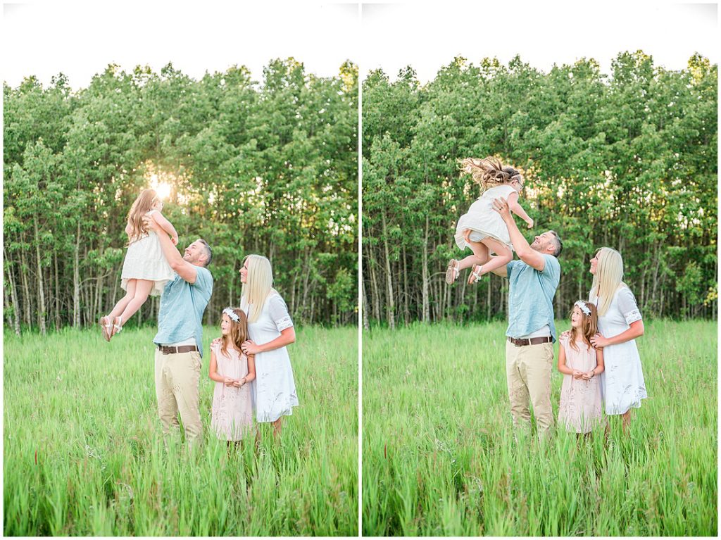 family session, family of 4, family in a field