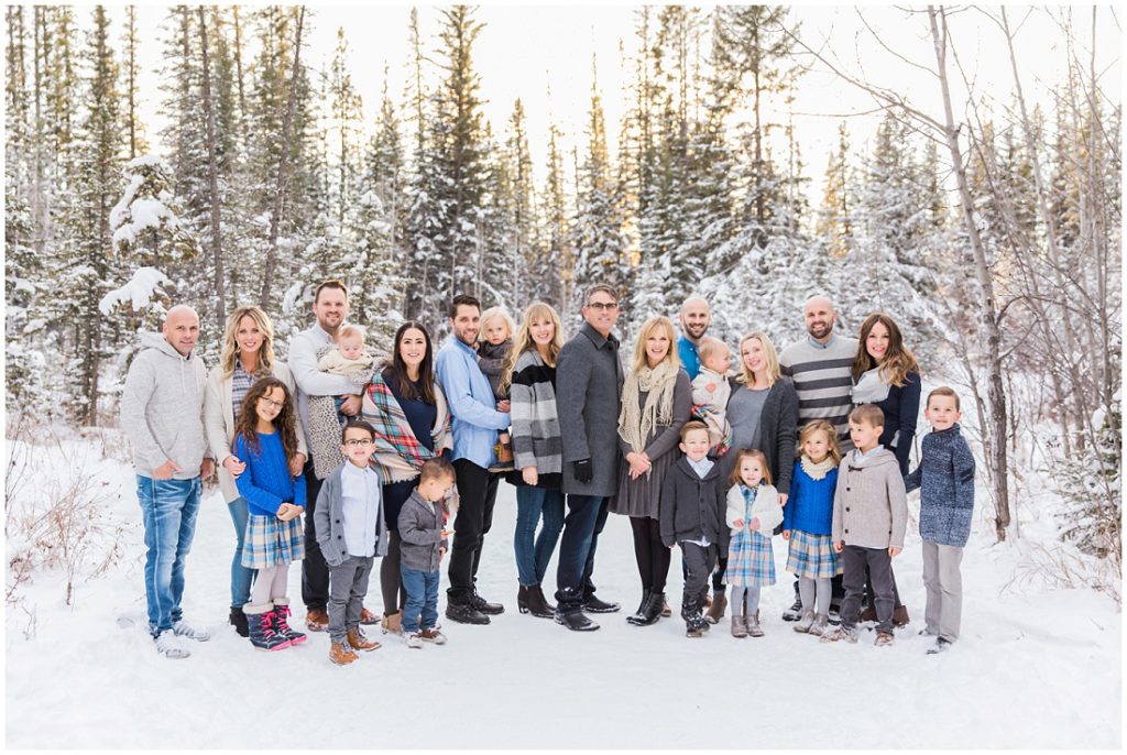 extended family photos, winter family photos, large family posing ideas