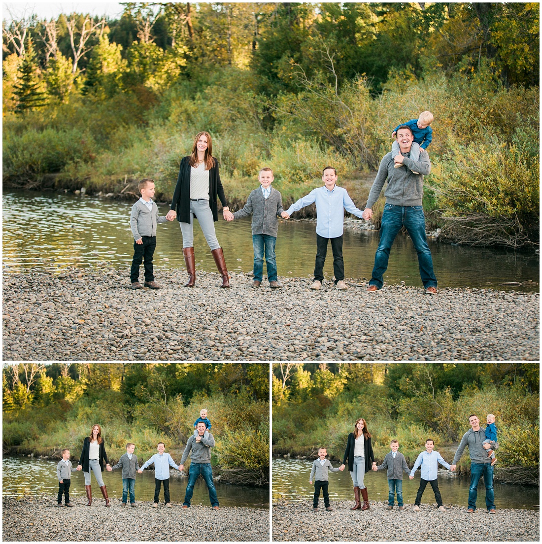 blue and grey outfits for family of 4 boys