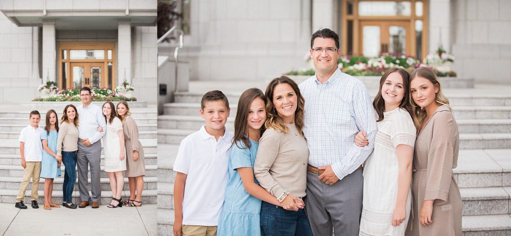 family of 6, family photos, Calgary LDS Temple