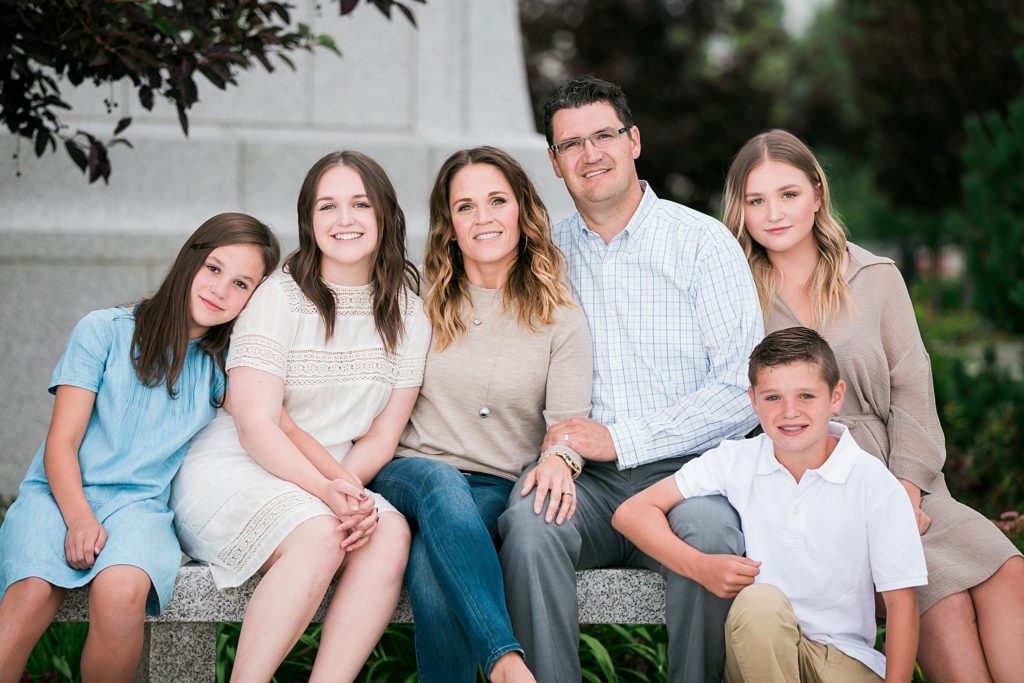 family photos, family mini session, Calgary LDS Temple