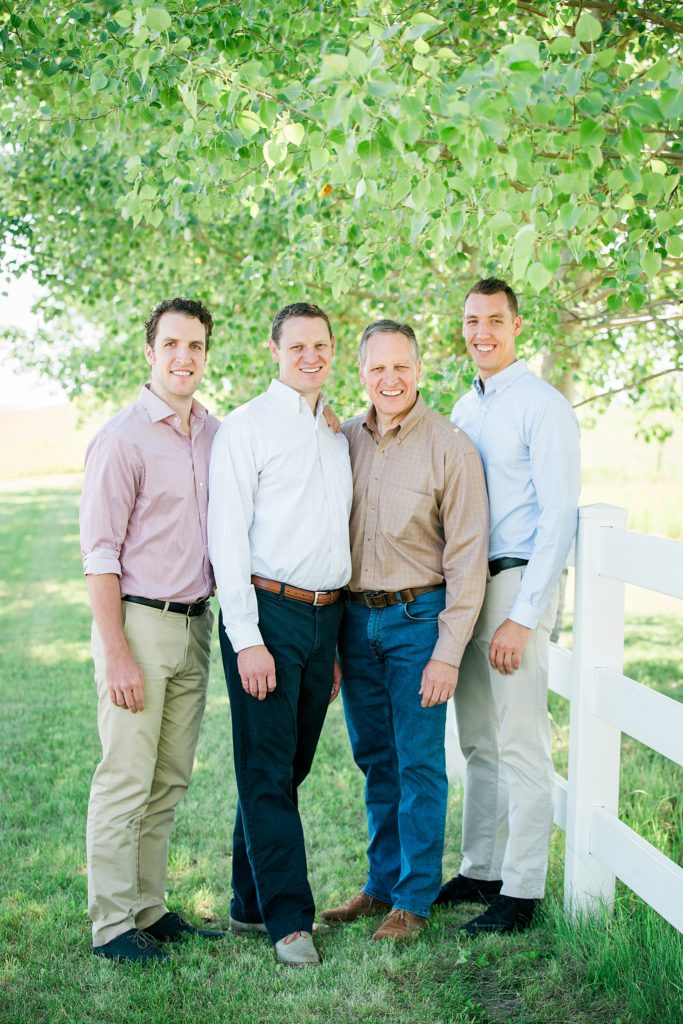 father and sons, extended family session