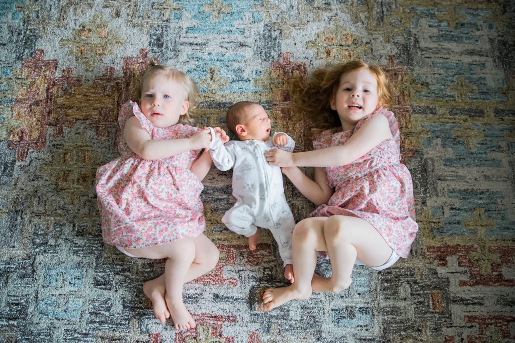 lifestyle family photos, in home family photos, newborn